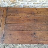 Extendable oak farmhouse table