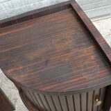 Pair of macassar art deco bedside tables