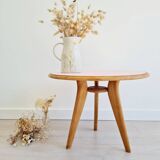 Table basse tripode plateau rond rose
