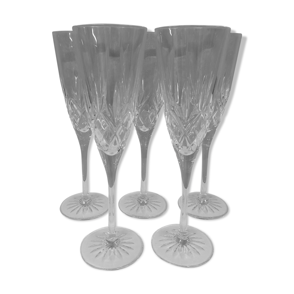 5 flûtes à champagne cristal Selency