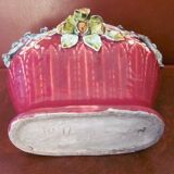 Garden cover in red slurry decorated with flower buds