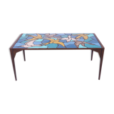 Ceramic mosaic tile coffee table with bird motif, 1970s