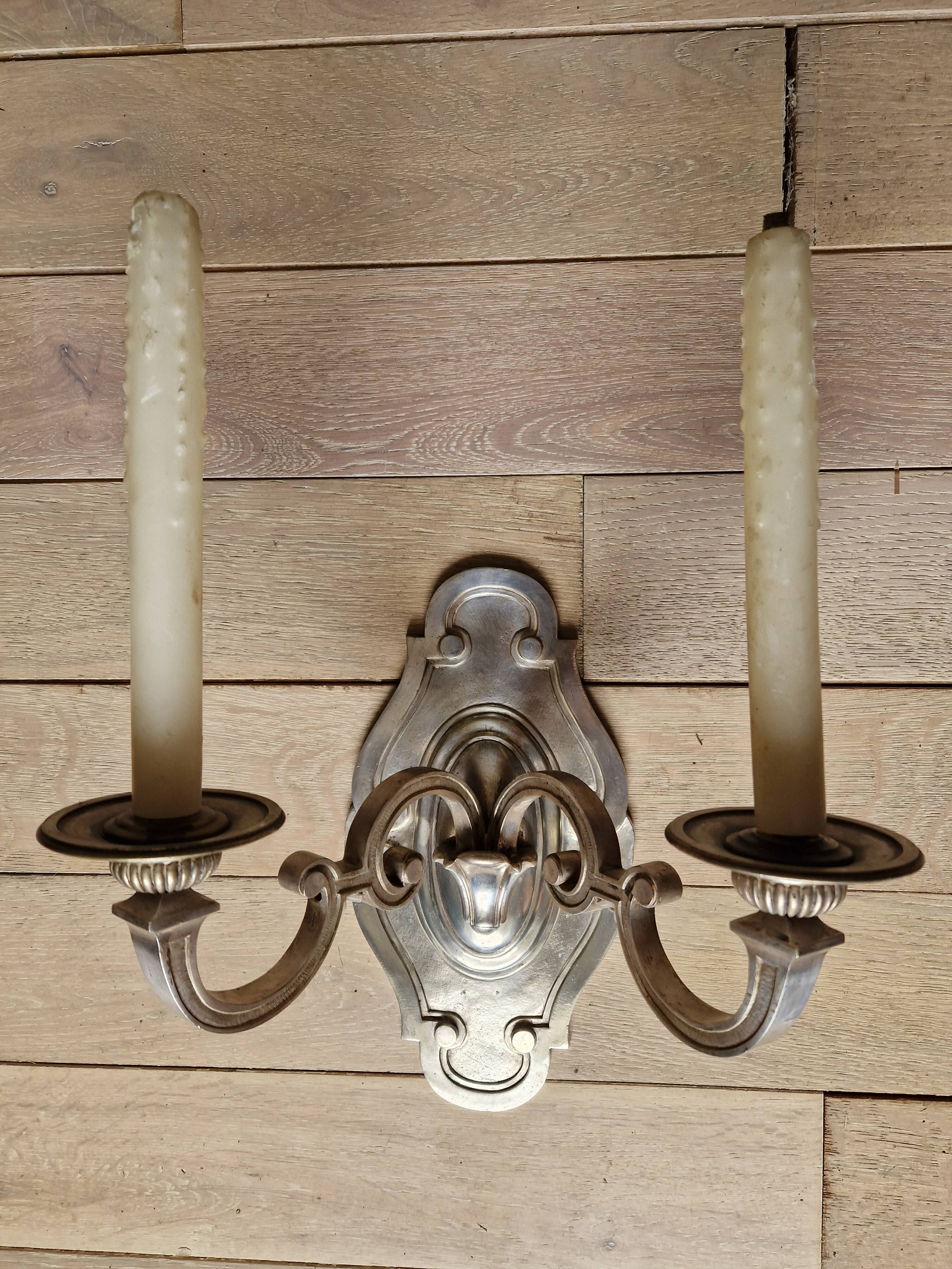 regency style wall light silver bronze