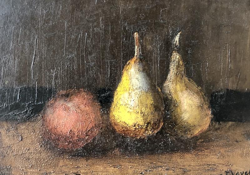 Still life painting with fruits by Jacques Voyet (1926-2010)