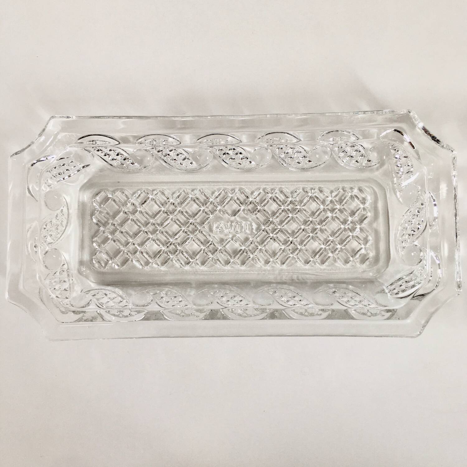 Vintage glass butter dish