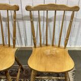 Set of 4 English chairs and 2 armchairs in beech