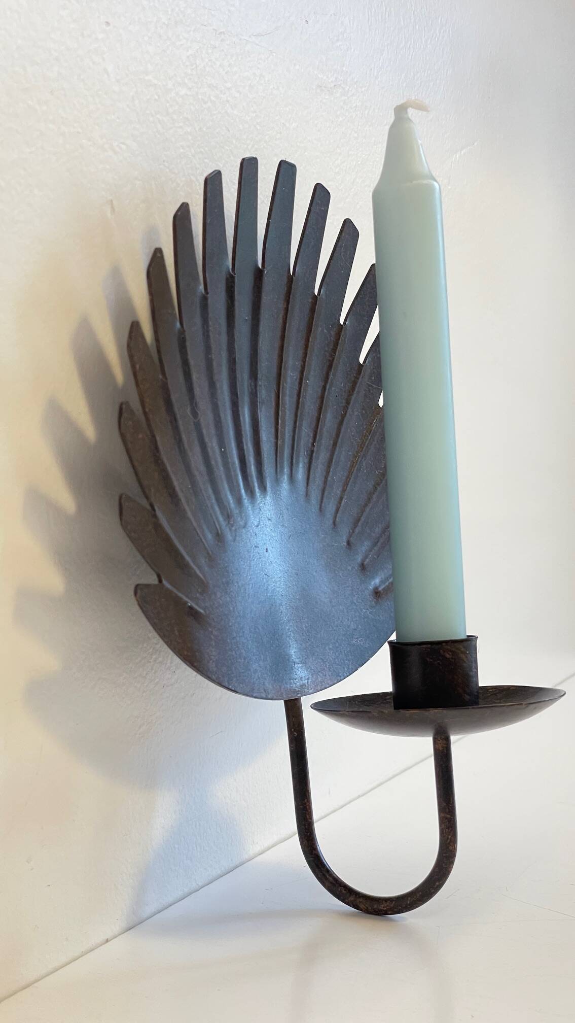 Brown patina wall candle holder