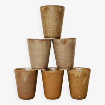 Set of 6 Digoin stoneware cups