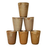 Set of 6 Digoin stoneware cups