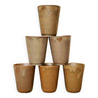 Set of 6 Digoin stoneware cups