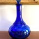 Carafe ancienne en verre bleu cobalt