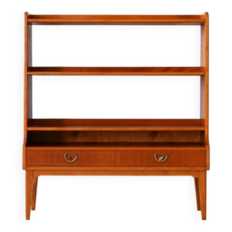 Low bookcase with two drawers, original vintage