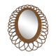 Vintage rattan mirror 60s 70s oval in rosette