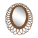 Vintage rattan mirror 60s 70s oval in rosette