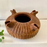 Empty pocket carved wooden cup folk art