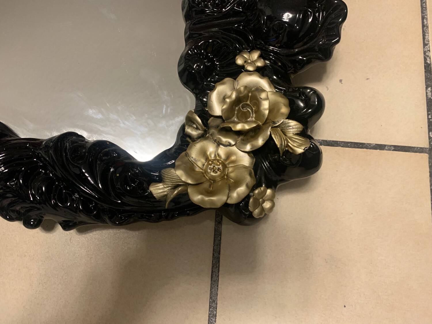 Renovated rococo style porcelain mirror