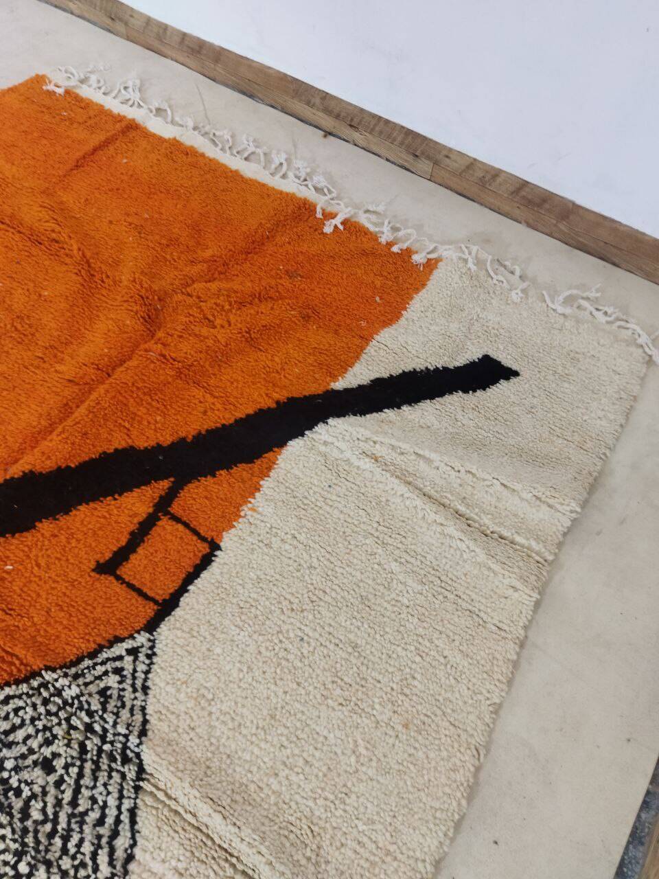 Moroccan handmade artisanal berber carpet magic orange eye 287 x 184 cm