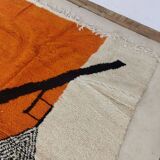 Moroccan handmade artisanal berber carpet magic orange eye 287 x 184 cm