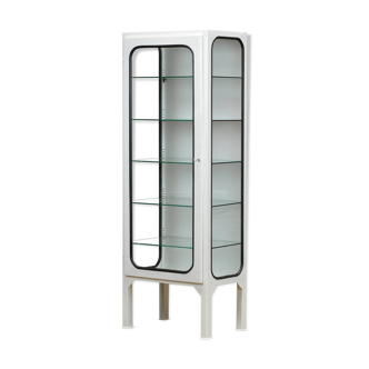 Vintage Medical Cabinet With Five Glass Shelves, 1970s