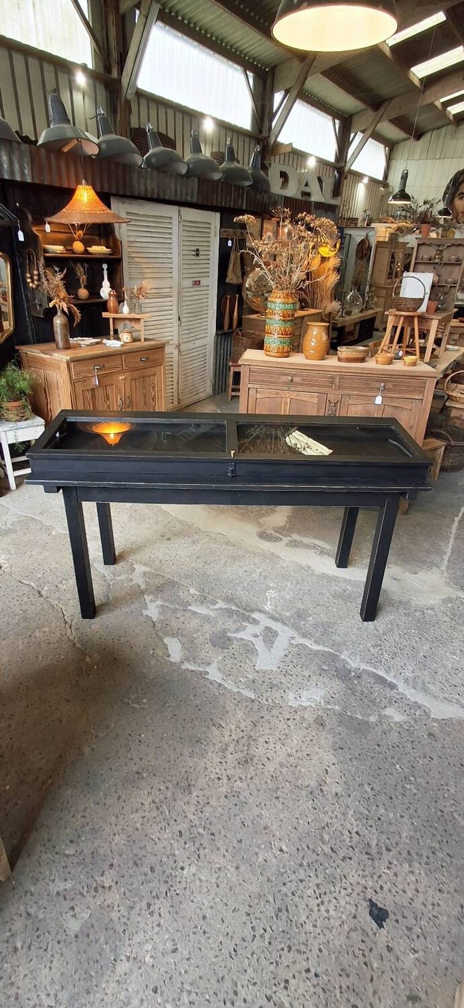 Antique display cabinet on legs