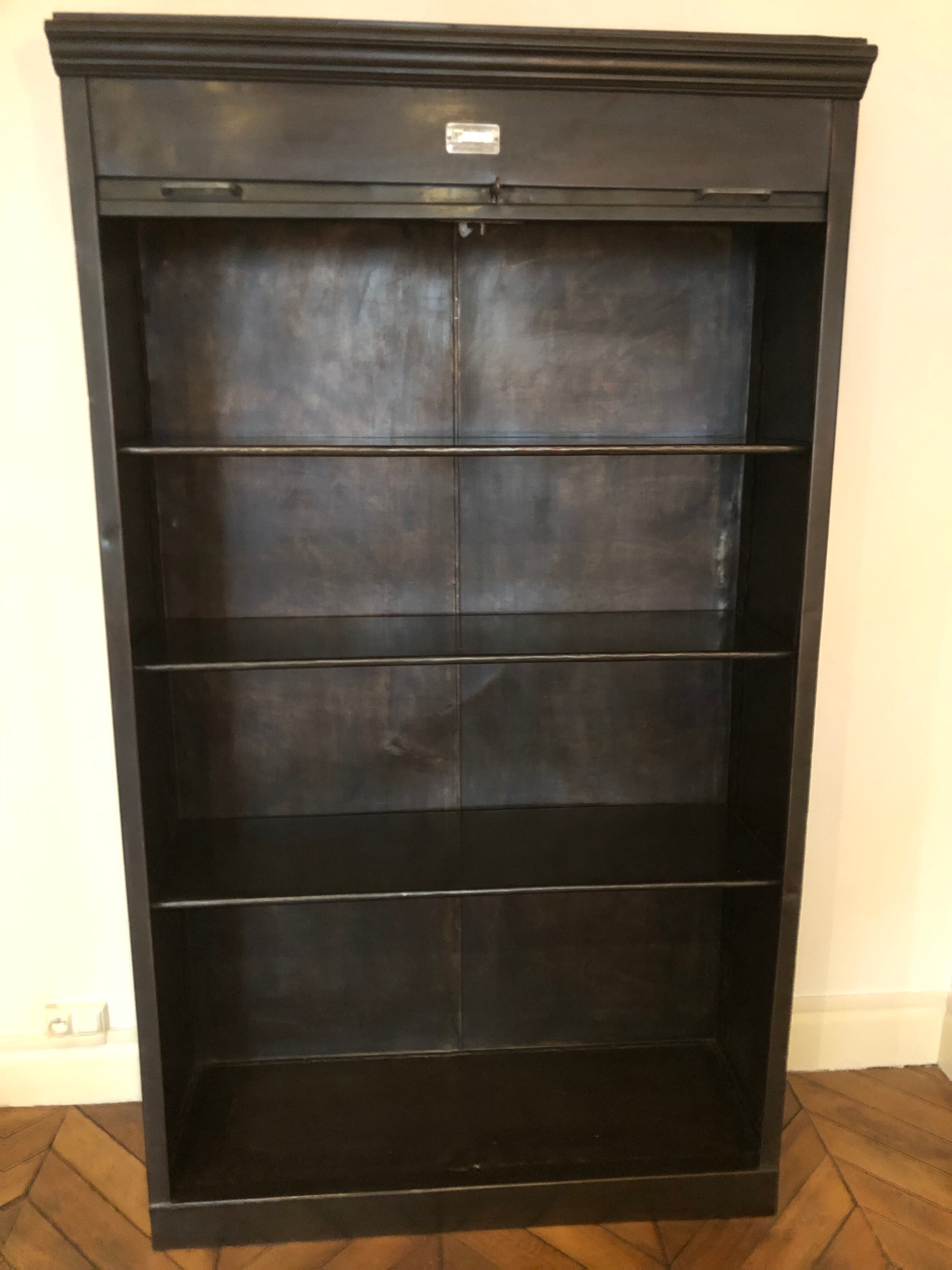 Industrial zipper cabinet in black metal