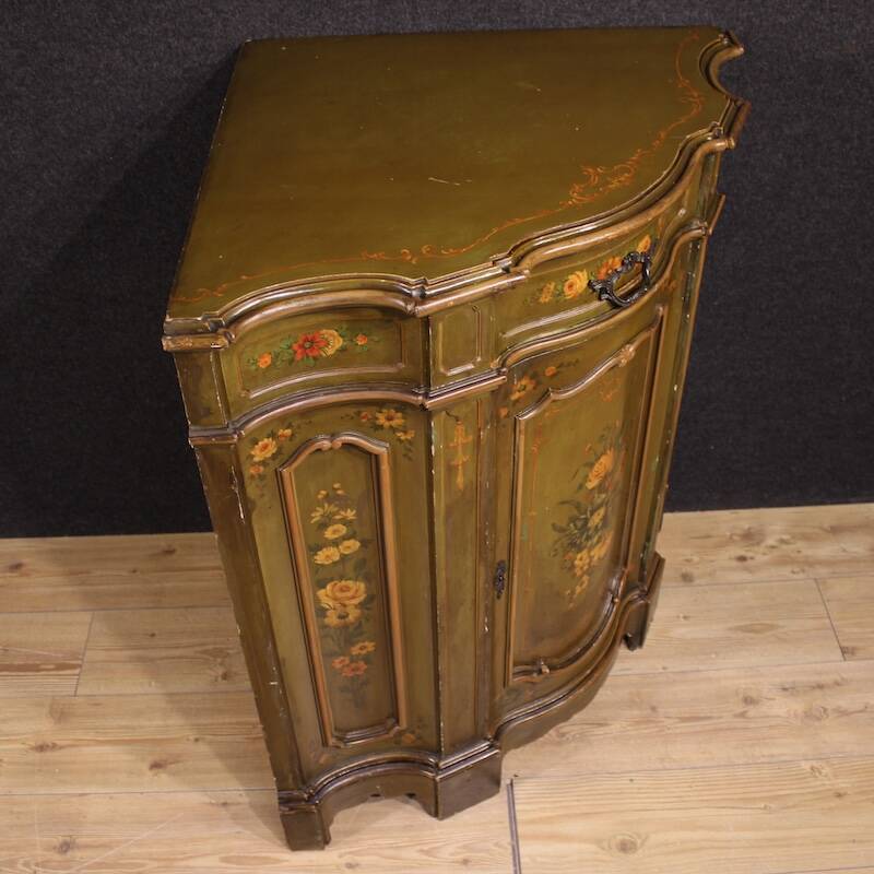 Venetian painted corner cupboard from 20th century