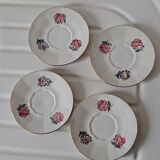 Set of flowered saucer cups