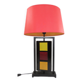 Table lamp black ceramic and colored tiles / vintage