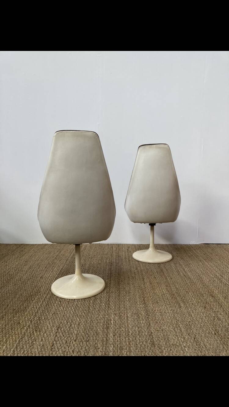 Chaises pied tulipe années 1970