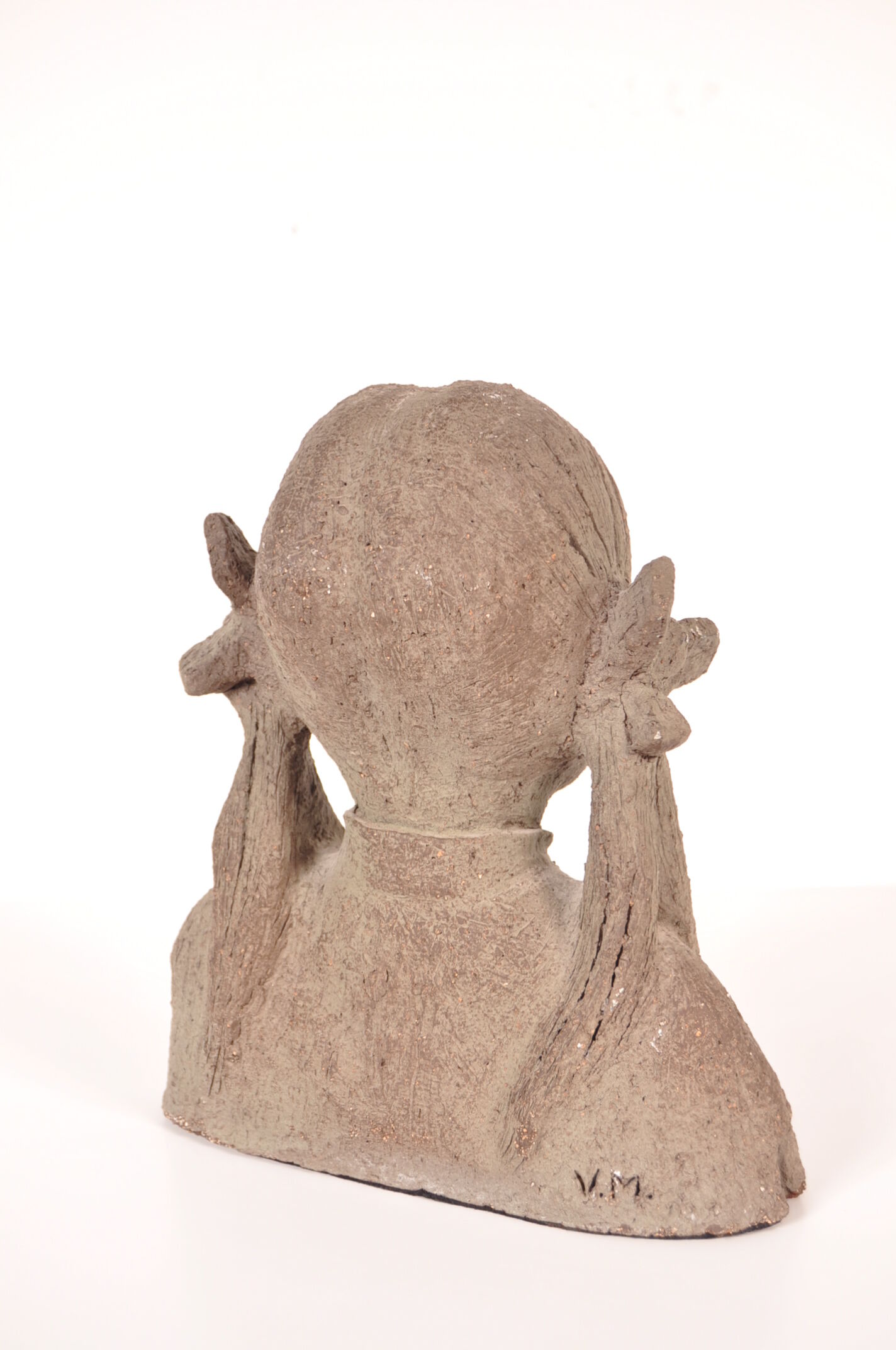 1960s Stone bust, Signed V.M.