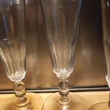 4 champagne flutes with cut sides, late 19th century
