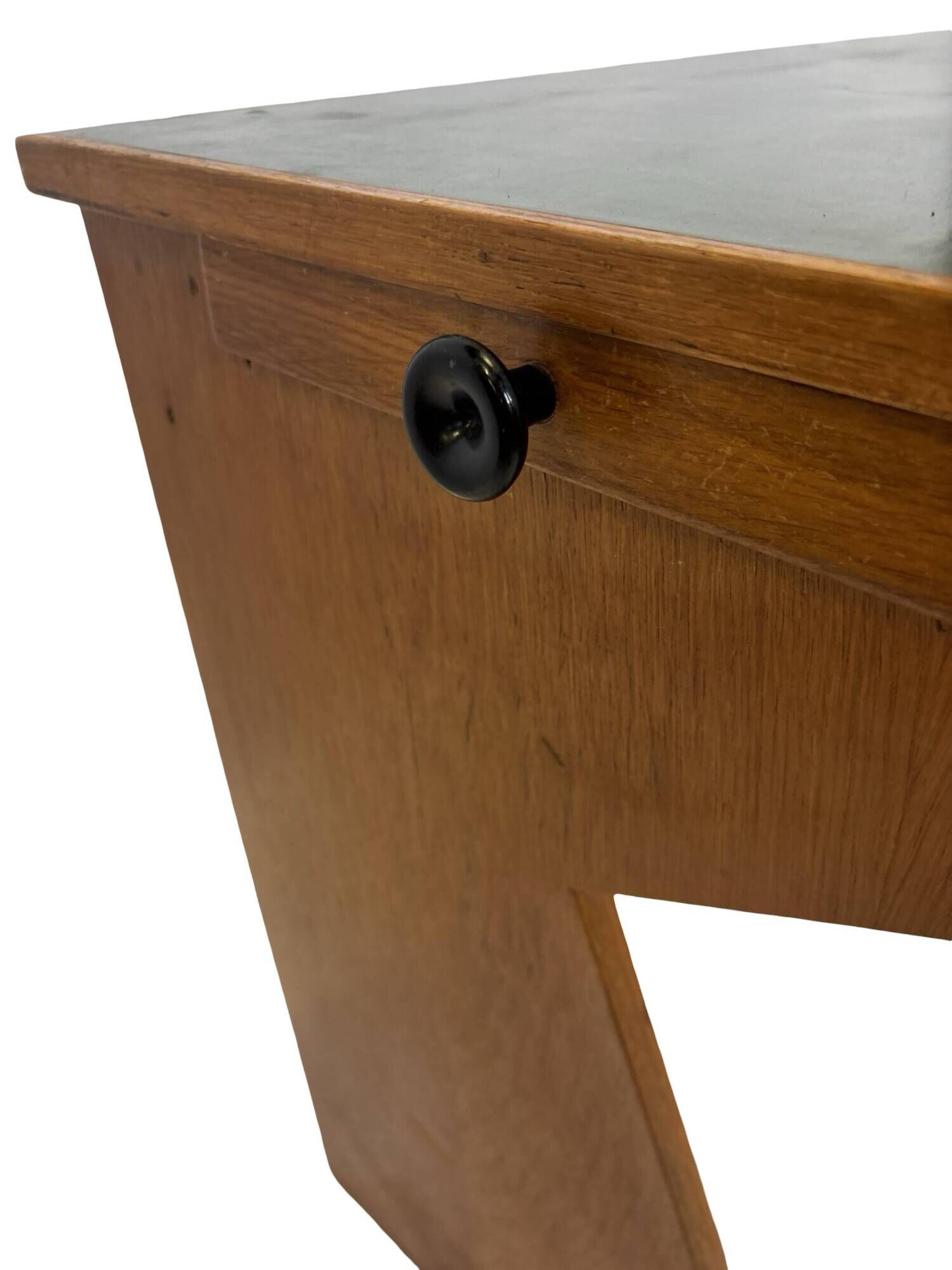 Art Deco desk, minimalist design in oak, unique 40s design, Netherlands.