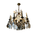Bagués chandelier bronze and crystal 9 fires 1940