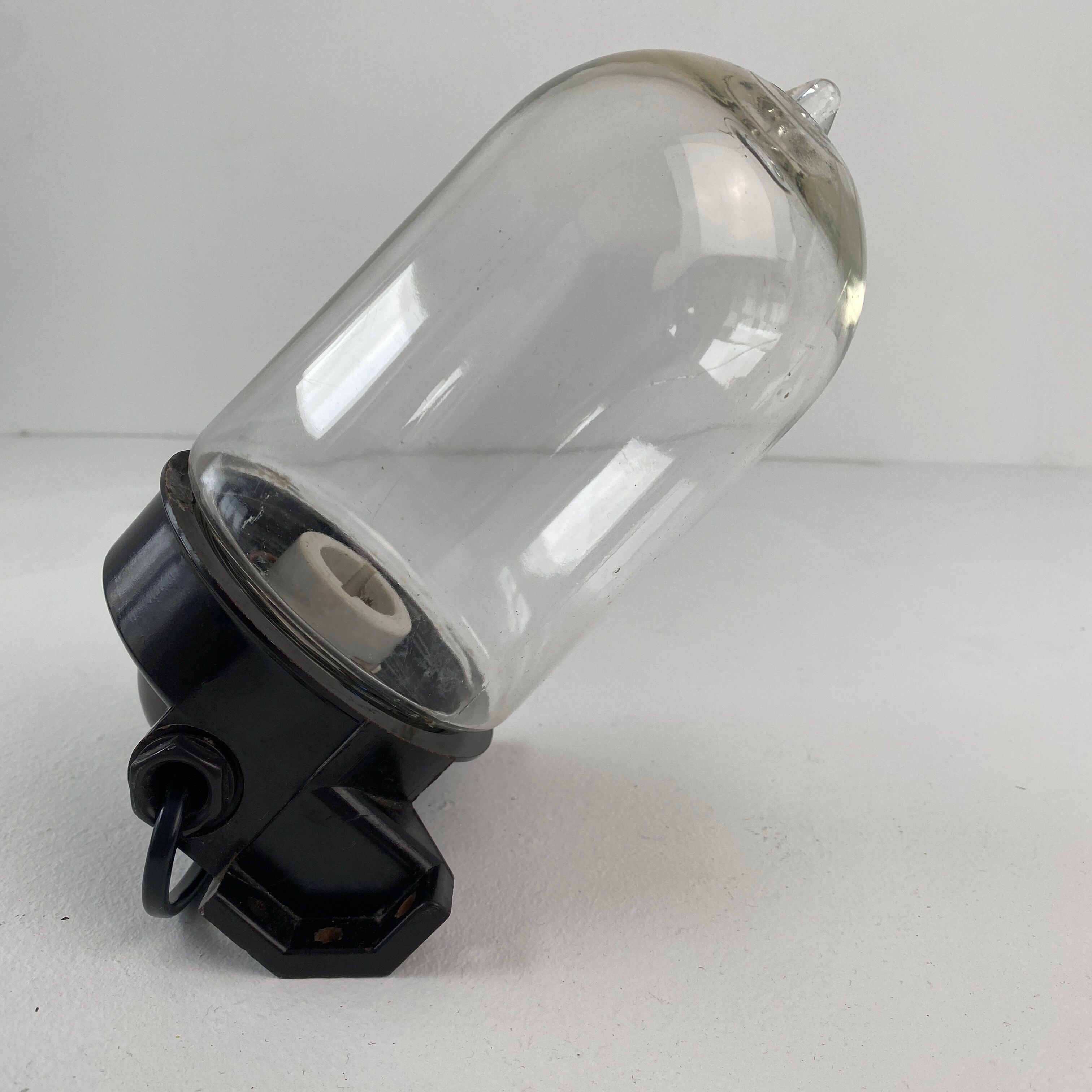 Glass wall lamp and vintage bakelite