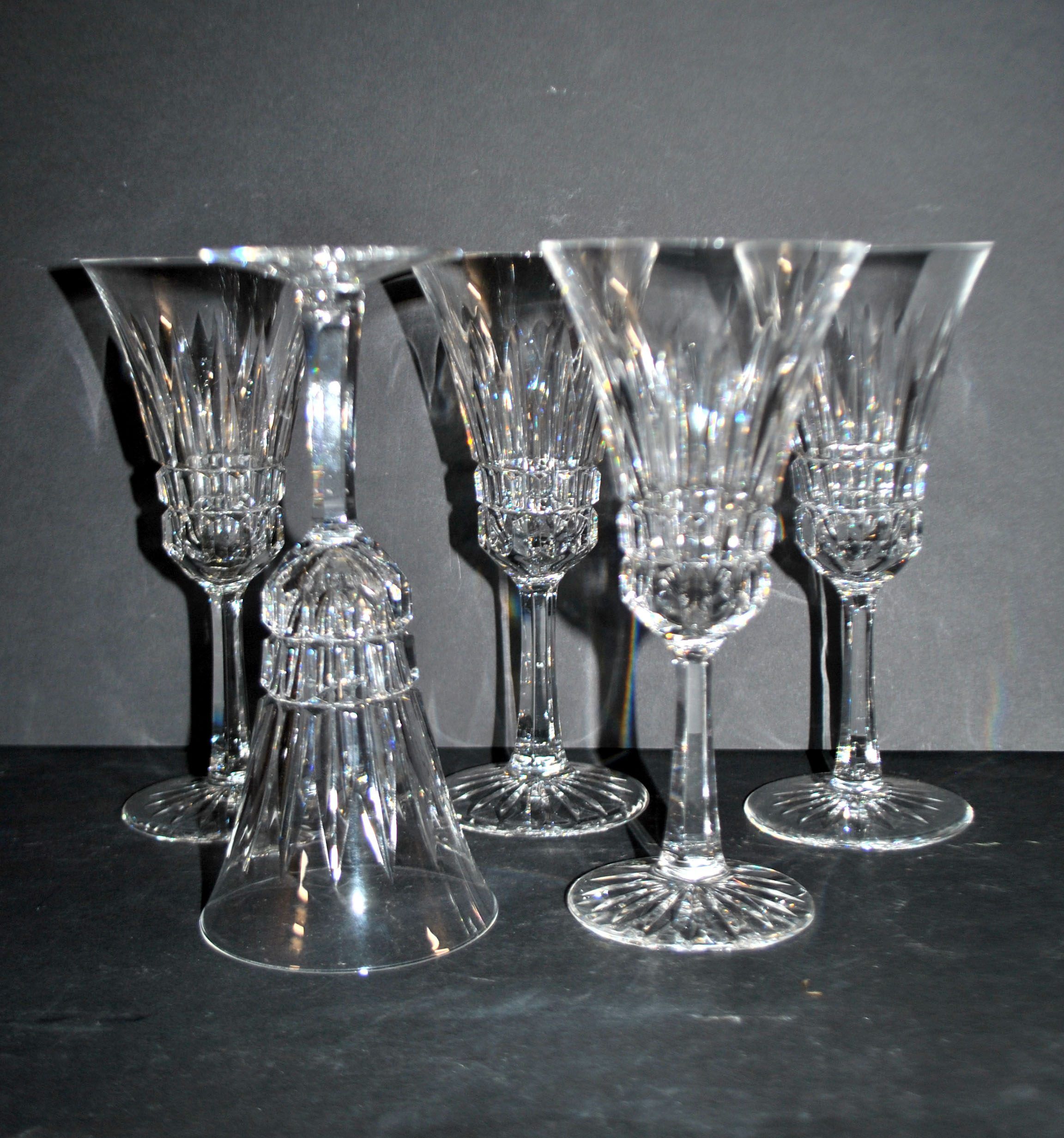 Villeroy Boch set of 5 cut crystal champagne flutes – Royal model VB H17cm