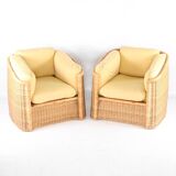 Paire de fauteuils en osier
