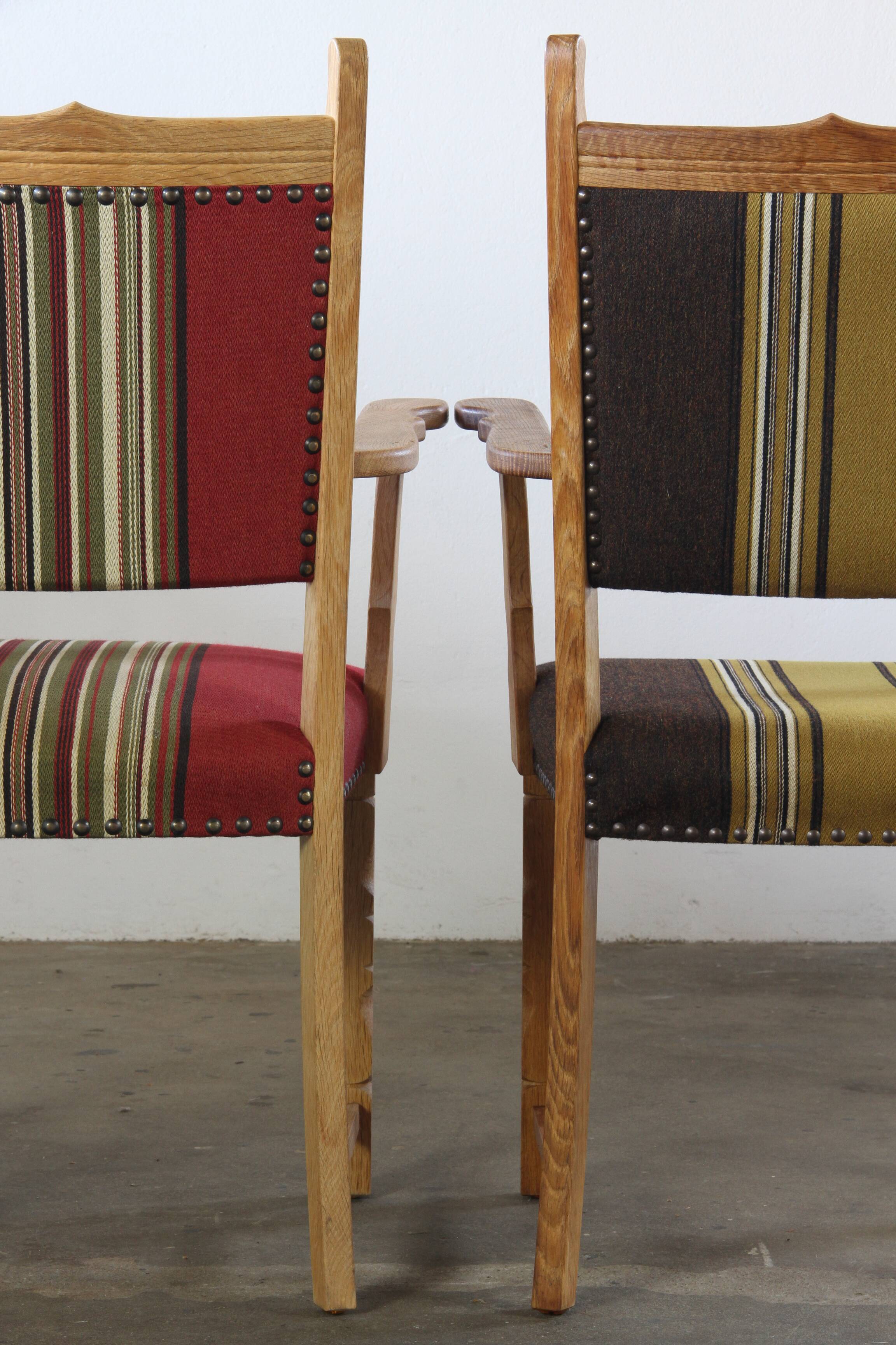 Vintage Pair of Danish Brutalist Armchairs, Henning Kjærnulf Style, 1960s