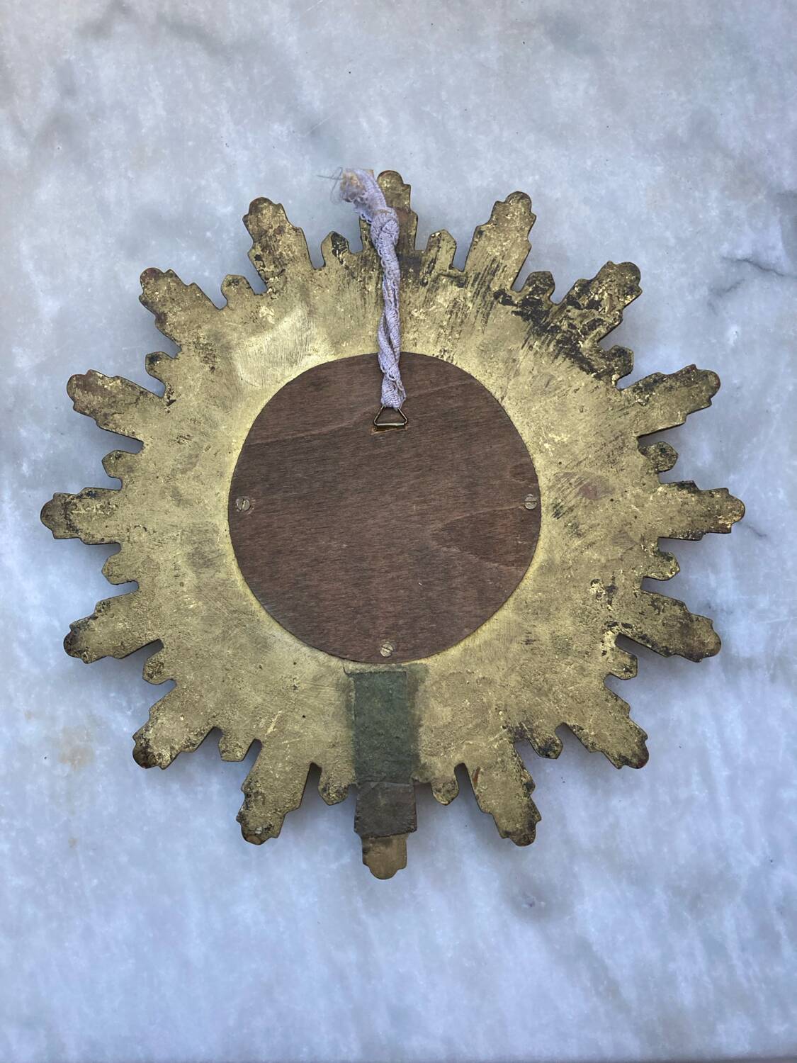 Vintage 60s Gold Convex Witch Sunburst Mirror