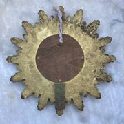 Miroir soleil sorcière convexe vintage doré 60s