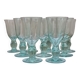 Service of 9 large blown glass stemmed glasses