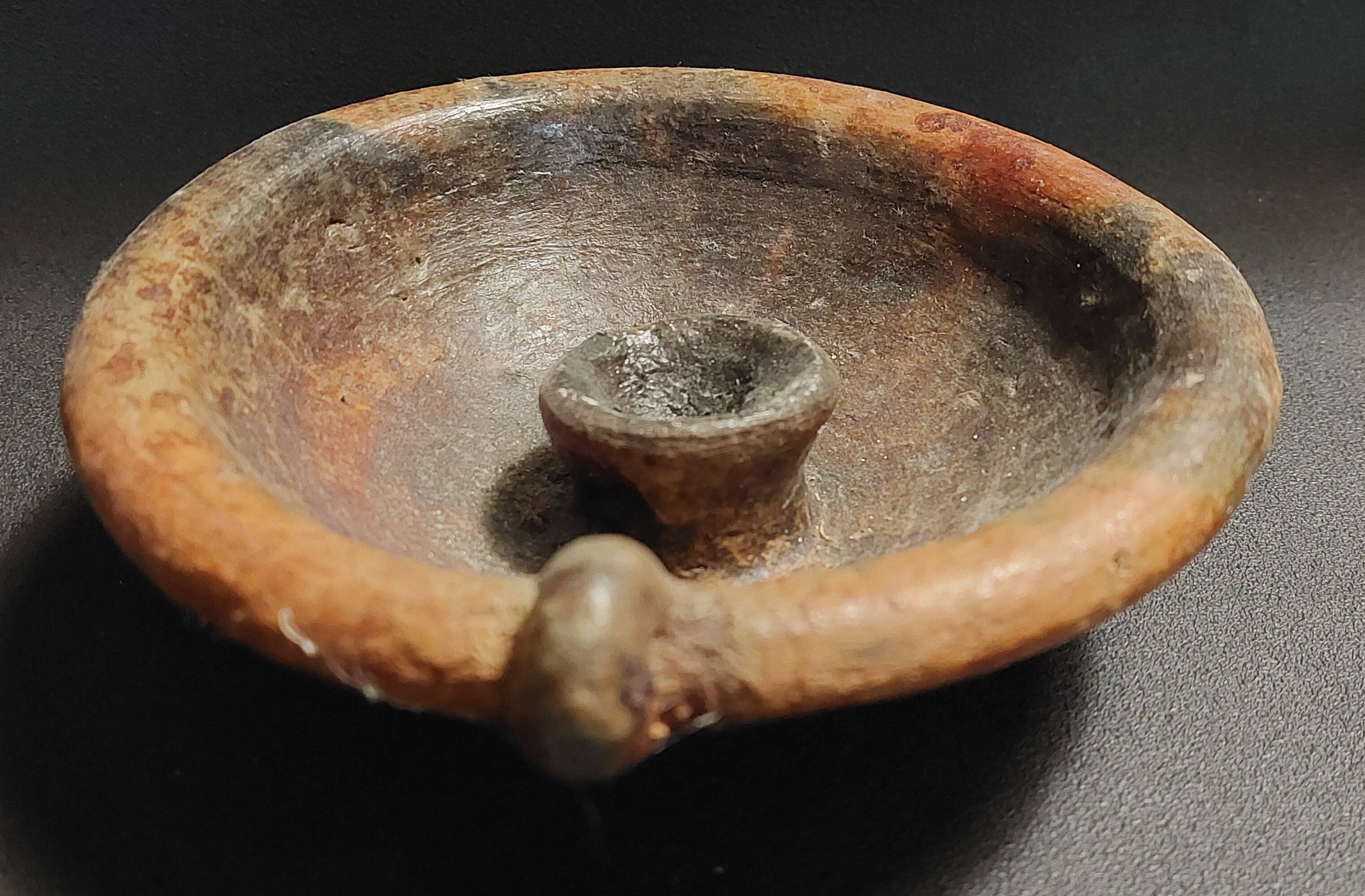 Handheld terracotta candlestick Africa mid-20th century