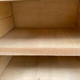 Double curtain cabinet in oak