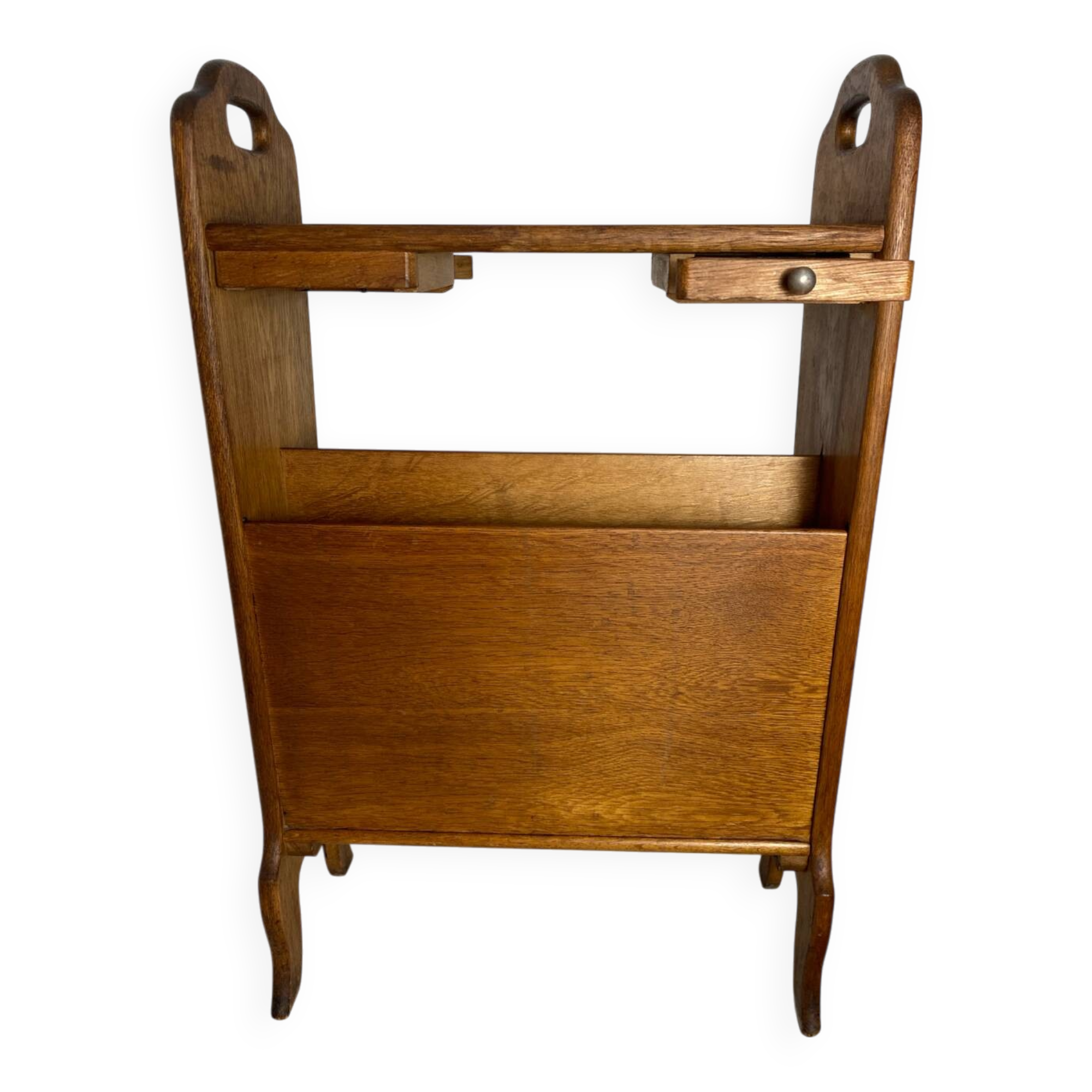 Porte-revues en bois avec repose verres