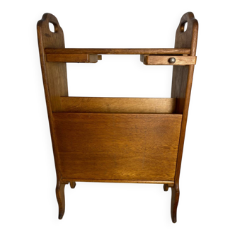 Porte-revues en bois avec repose verres