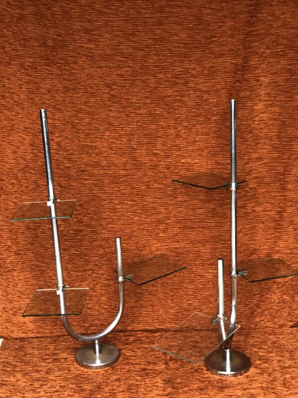 Paire etageres de commerce chromees vintage 1950-1960