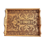 Engraved wooden tray