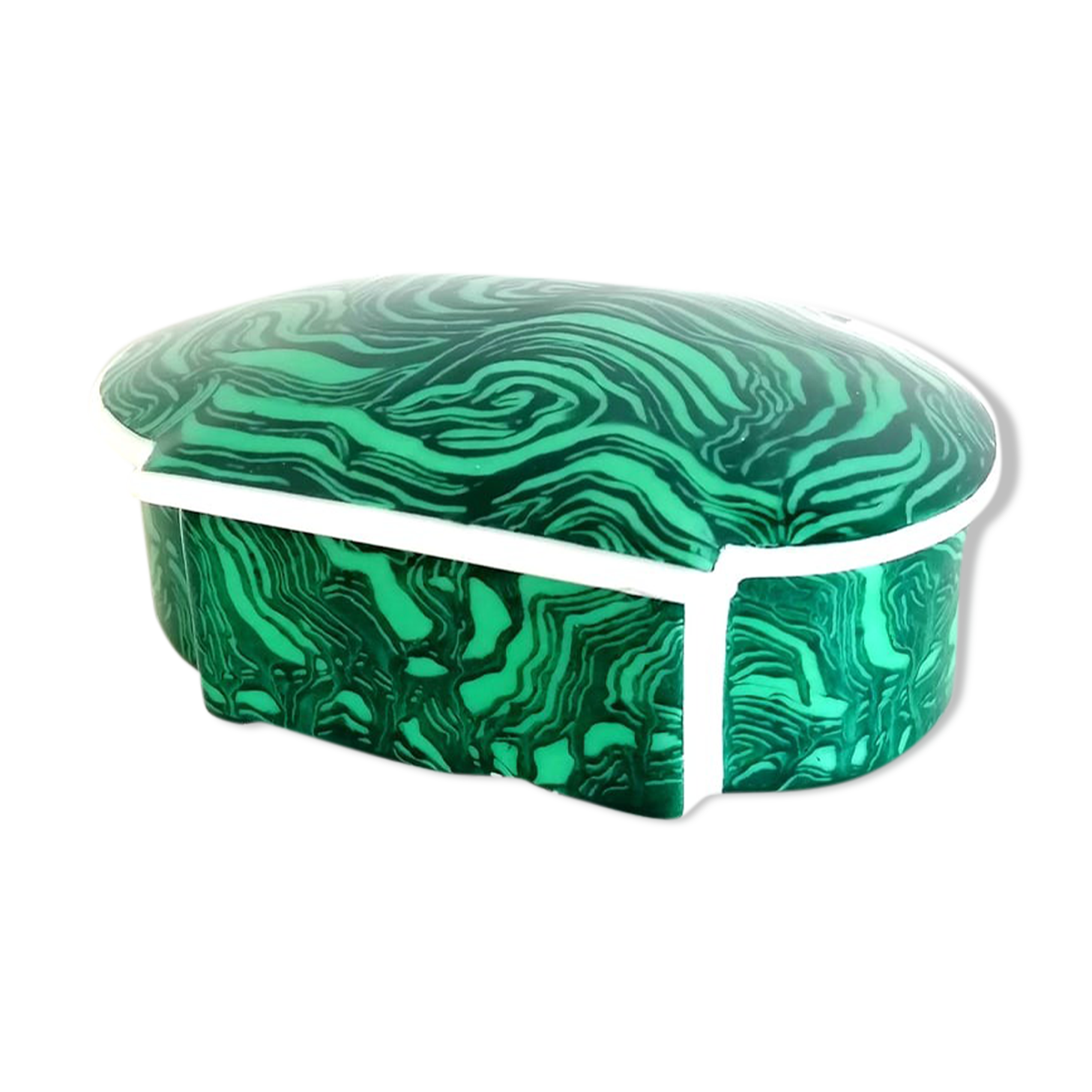 Malachite style porcelain box