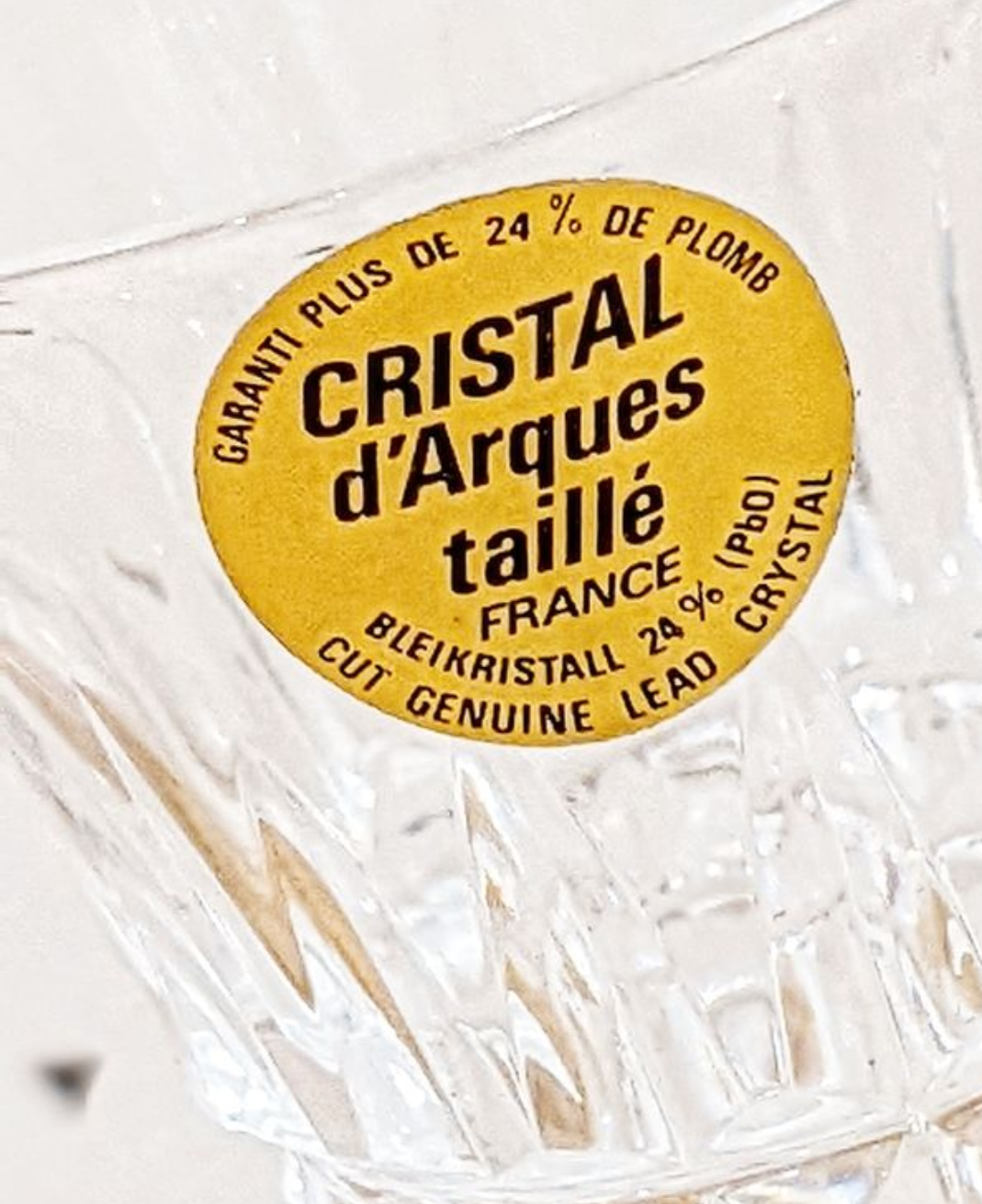 10 vintage liquor glasses, Cristal d'Arques