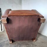 Leather club armchair, art deco