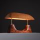 Rare executive desk lamp in solid wood